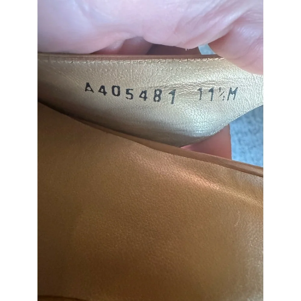 Stuart Weitzman Womens Slingback Pumps Wood Platform Nude Beige‎ Sz 11.5 Leather